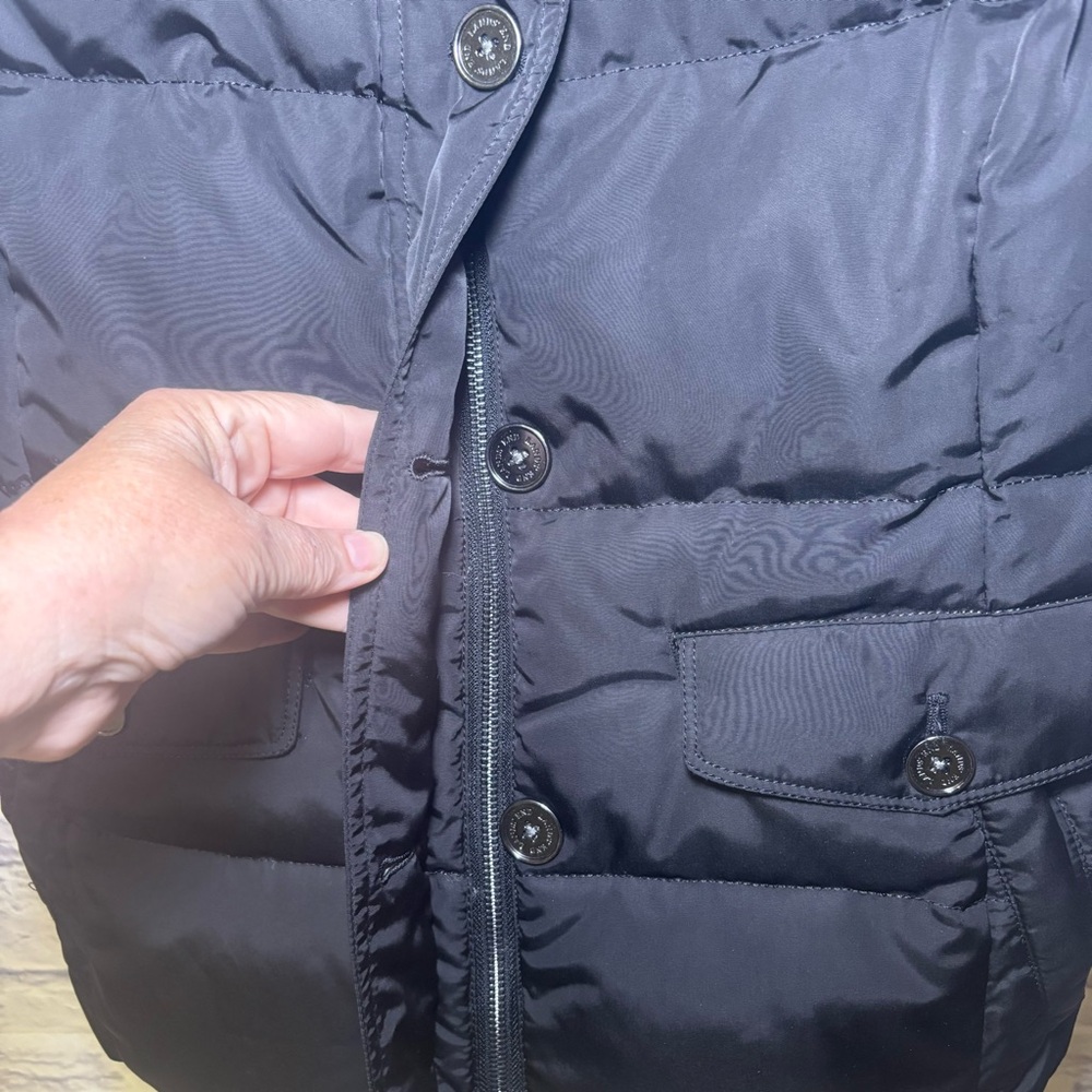 Lands' End Women's Goose Down Puffer Vest Faux Fur Hood Small Outdoor - Picture 4 of 12
